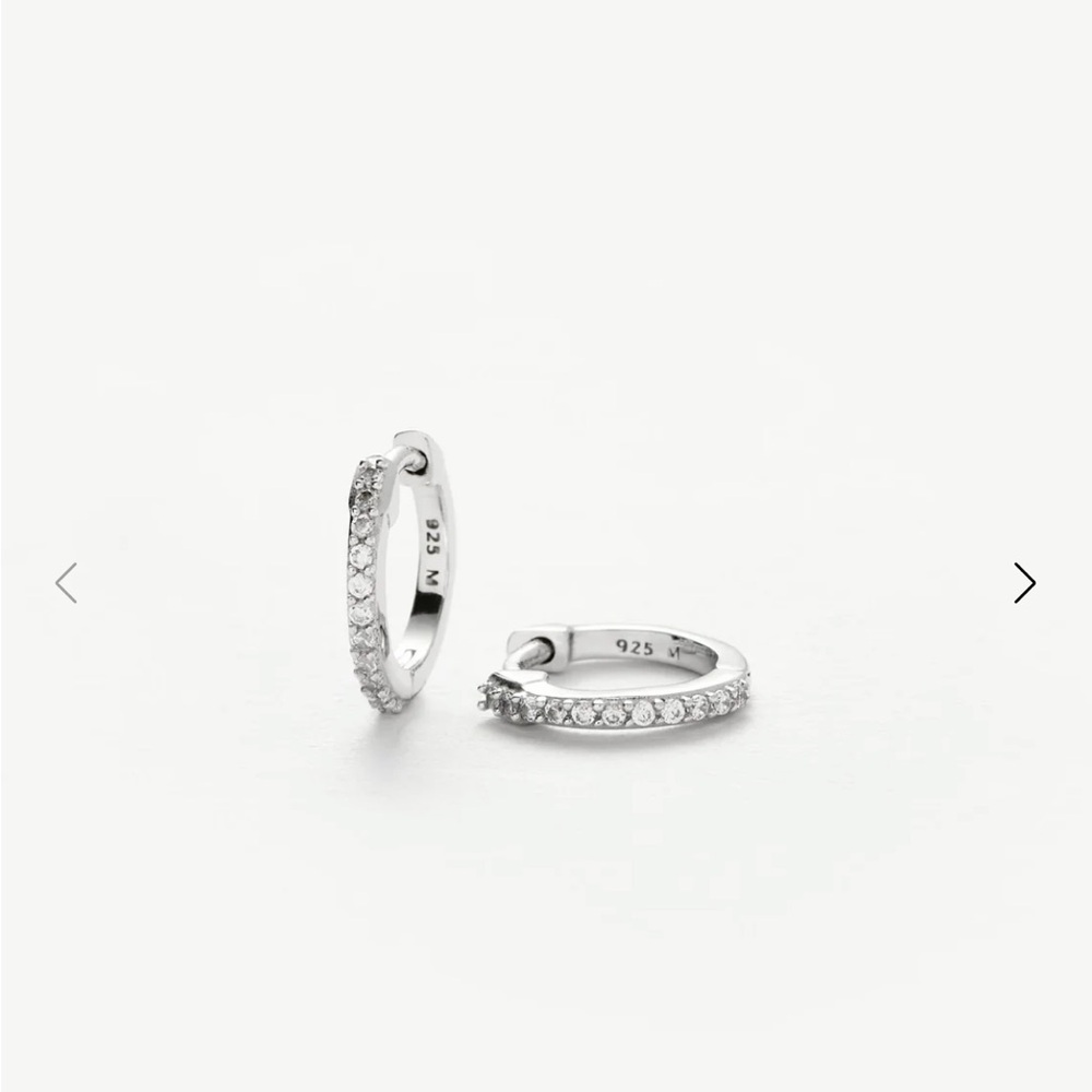 Missoma Sterling Silver and Zirconia Classic Pave Huggies